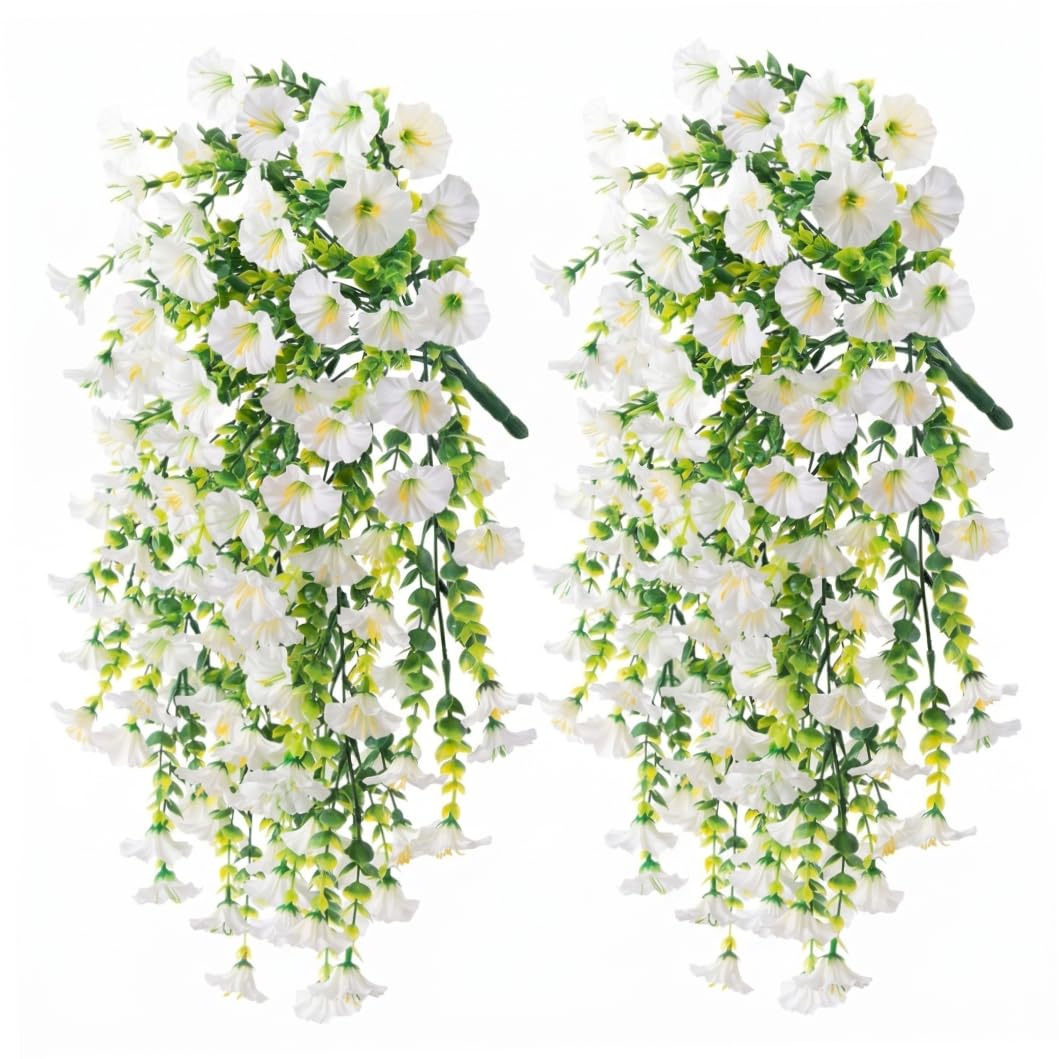 Fleurs artificielles suspendues pour extérieur balcon et terrasse lot de 2 vigne