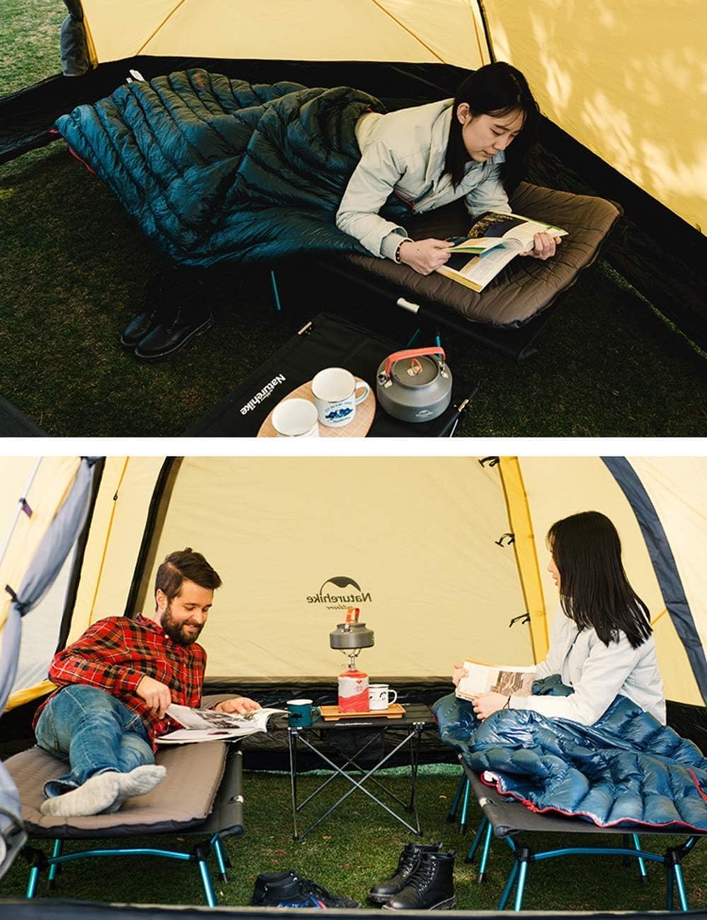 Lit Pliant en Mousse à mémoire de Forme Fauteuil de Jardin, lit Pliable, lit Simple d'extérieur Portable, lit de Camping, lit de Sieste au Bureau, 190 x 65 x 38 cm