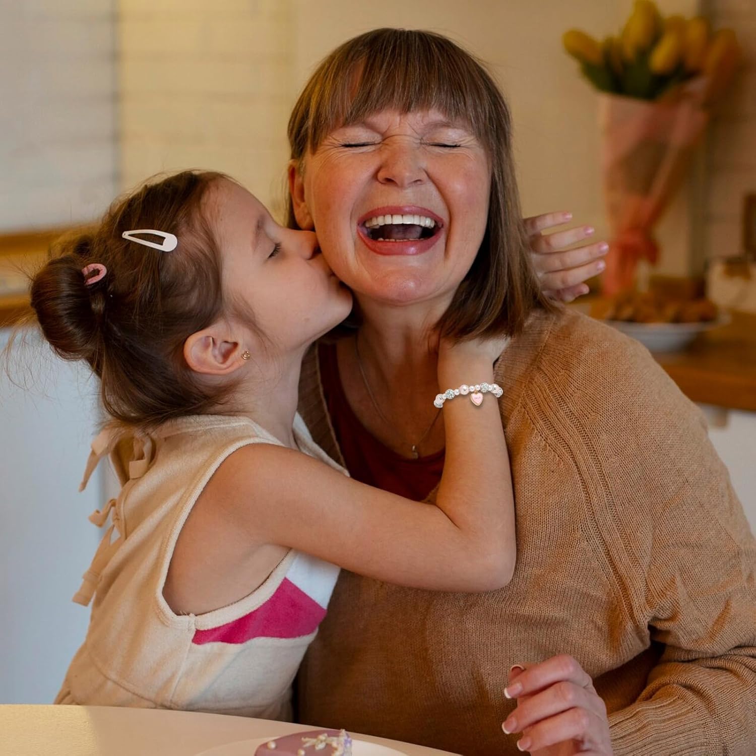 Artlunar Pink Pearl Butterfly Bracelet for Girls, Adjustable Sliding Knot (5.2”-9”) Stainless Steel & Pearl Charm – Kids Birthday Gift Jewelry for Daughter, Granddaughter, Niece - Image 6