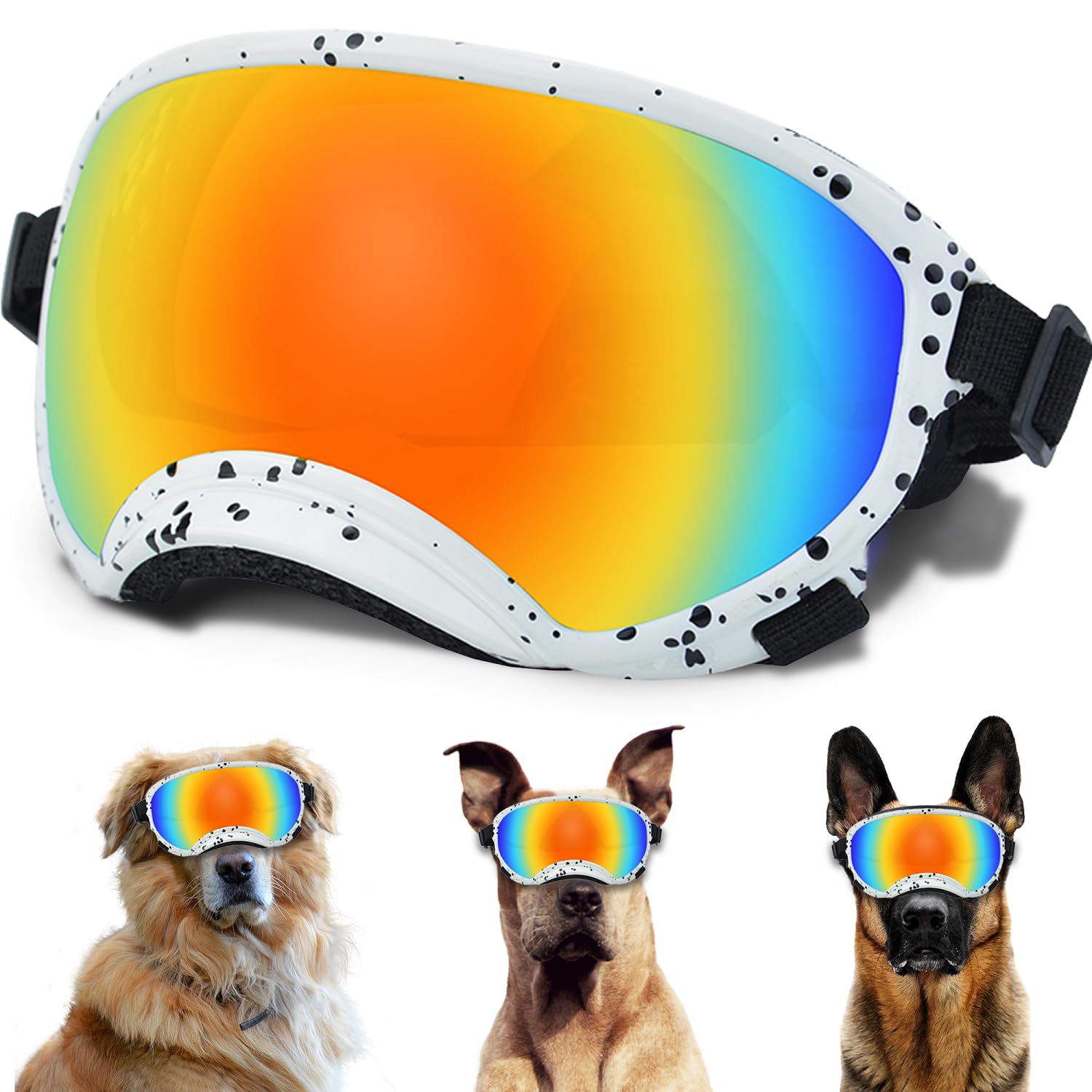 Dog Sunglasses, Dog Goggles with Adjustable Strap, UV Protection, Windproof, Suitable for Large Medium-Dogs, Dogs Eyes Protection โ image 1