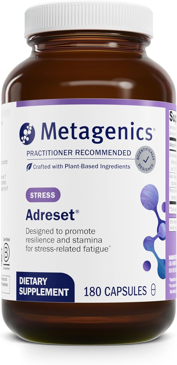 Metagenics Adreset – Adaptogen Supplement – Fatigue Relief* – with Asian Ginseng & Cordyceps – Non-GMO & Gluten-Free – 180 Capsules Metagenics Adreset – Adaptogen Supplement – Fatigue Relief* – with Asian Ginseng & Cordyceps – Non-GMO & Gluten-Free – 180 Capsules