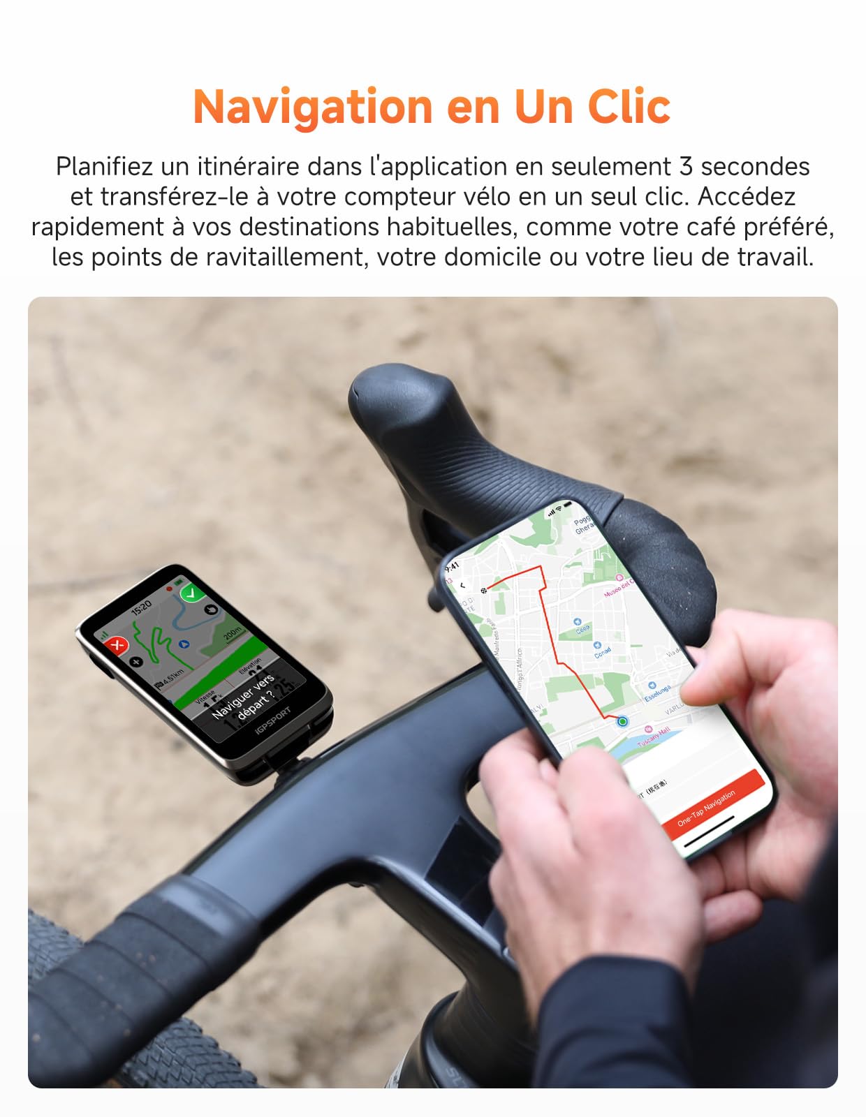 iGPSPORT BiNavi Compteur Velo sans Fil et HR50 Cardiofrequencemetre Ceinture Cardio
