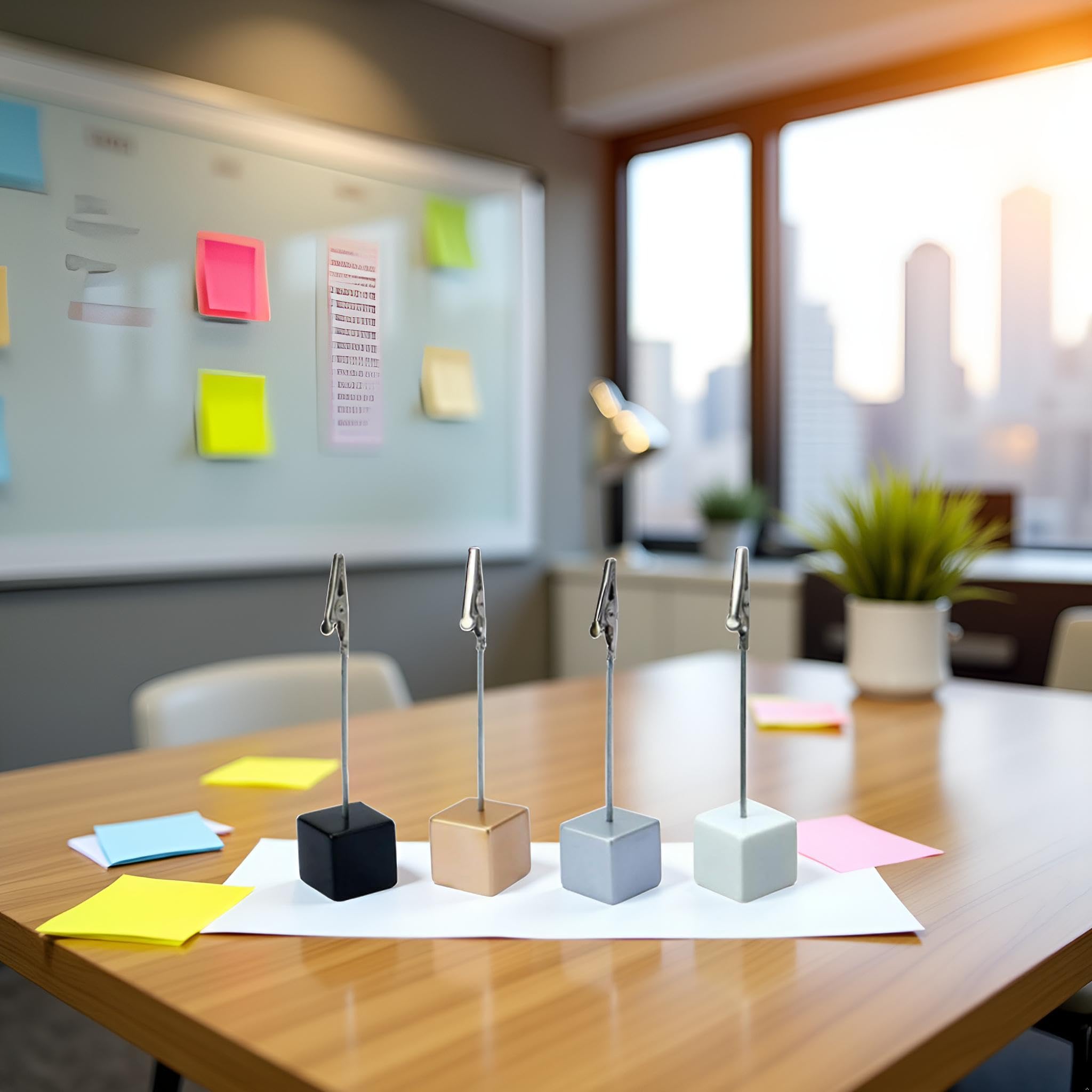 Desk Organizer 4Pcs Memo Clip Holders Stand With Alligator Clasp Pictures Card Paper Note Clip For Office Home Use Desk Accessories And Workspace Organizers(ZS530 4 Pack Office Desk Organizer