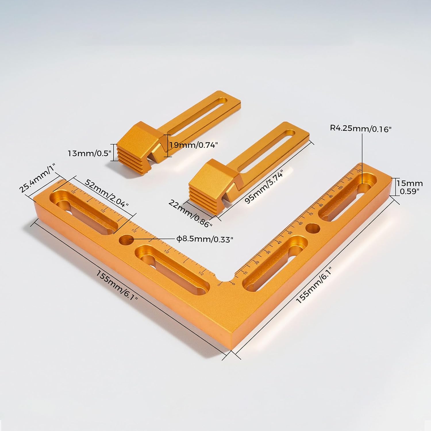 Diydeg Corner Clamp for Woodworking, Aluminium Alloy Corner Clamping Square T Slot Perforated Tables Vise Clamps with Repeatable Position Side Clamping for Machining Engraving