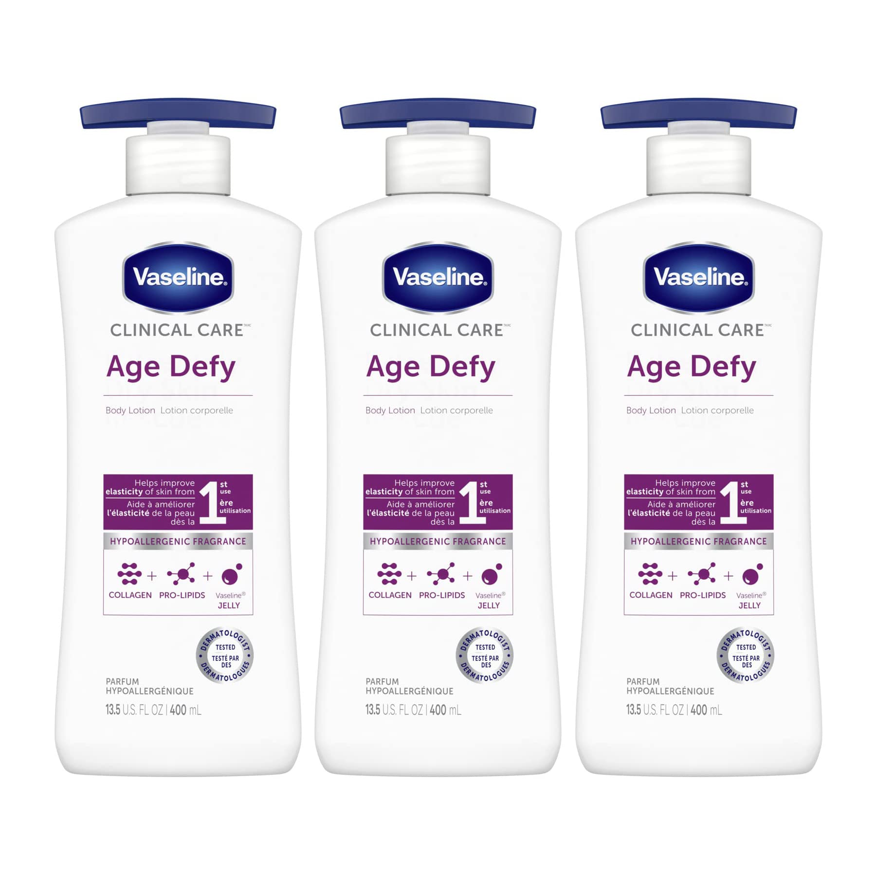 Vaseline Clinical Care Age Defy Body Lotion- Pack of 3 x 400 ml