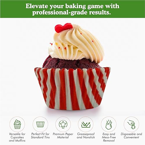 Vista 184 de Regency Wraps Vasos para hornear de grado profesional a prueba de grasa, paquete de 40 unidades, revestimientos estándar, lunares azul cobalto