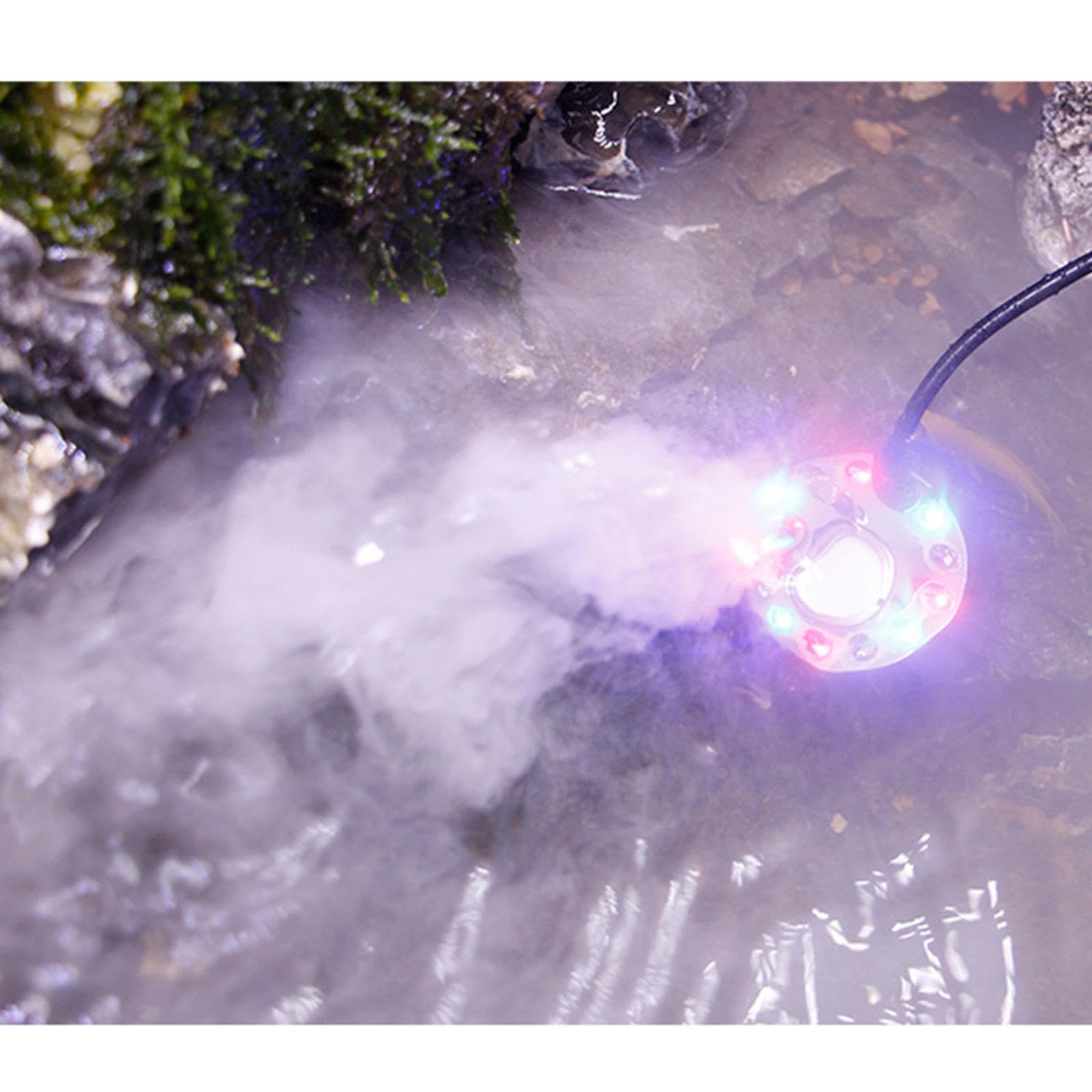 CALANDIS Ultrasonic Mist Maker Fogger Ornament 12 LED for Fish Tank Birdbath Sink Pot-image-34