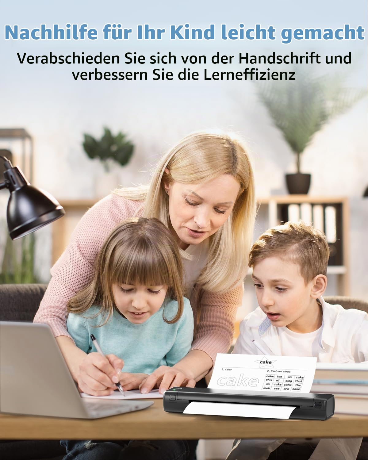 COLORWING A4 Mobile Drucker,Thermodrucker mit Bluetooth,Tragbarer Drucker für Handy und Tattoo,Unterstützt A4 Thermopapier und Tattoopapier,Kompatibel mit Android iOS Mac