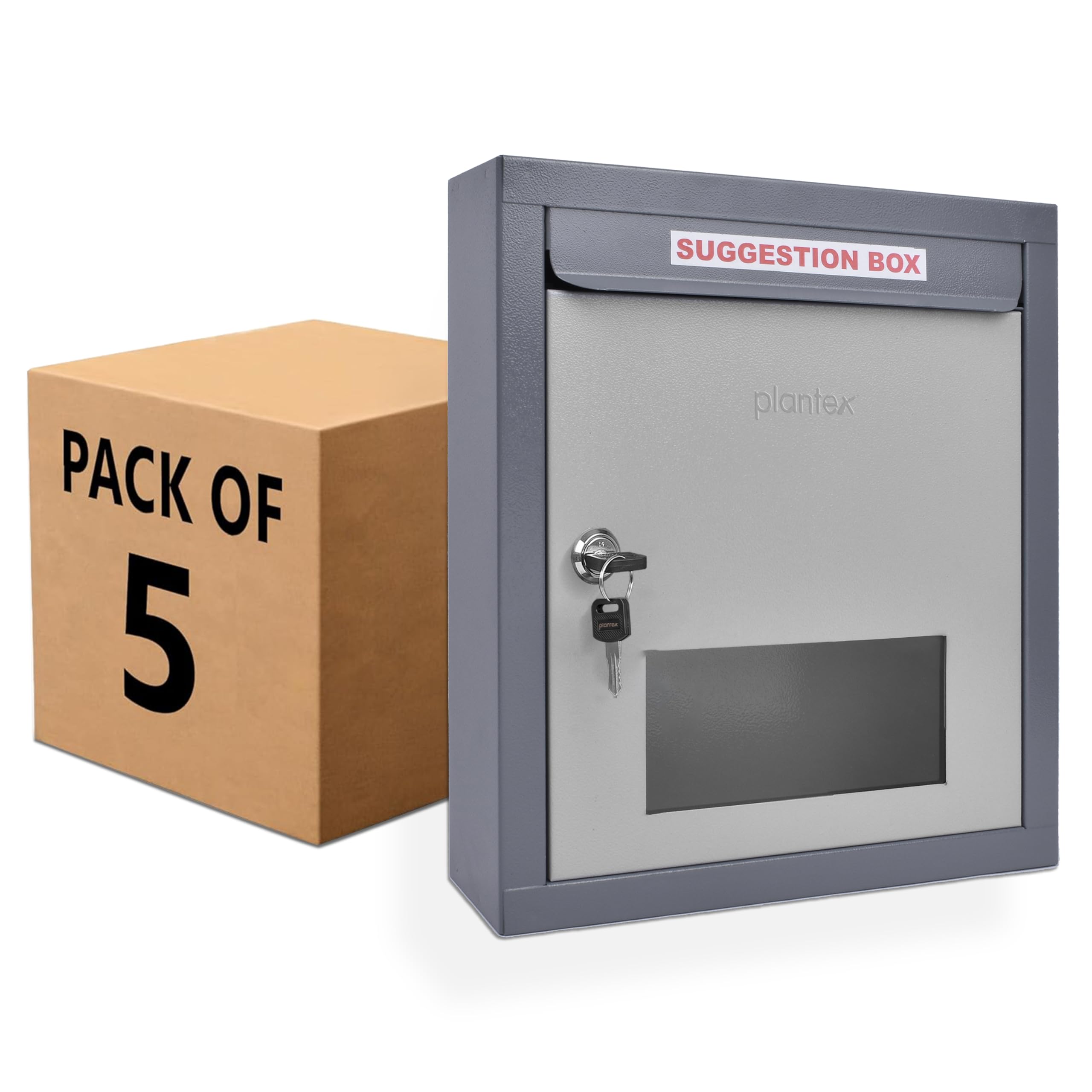 5-Pack Letter & Suggestion Boxes with Lock - Red & Ivory -17