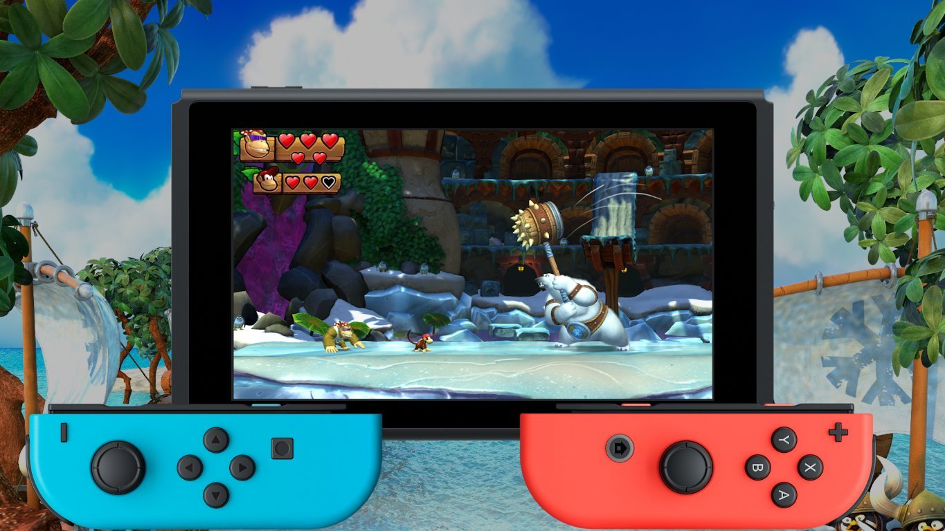 Nintendo Switch rojo/azul neón 32 GB Pack + Super Mario Odyssey + Donkey Kong: Tropical Freeze