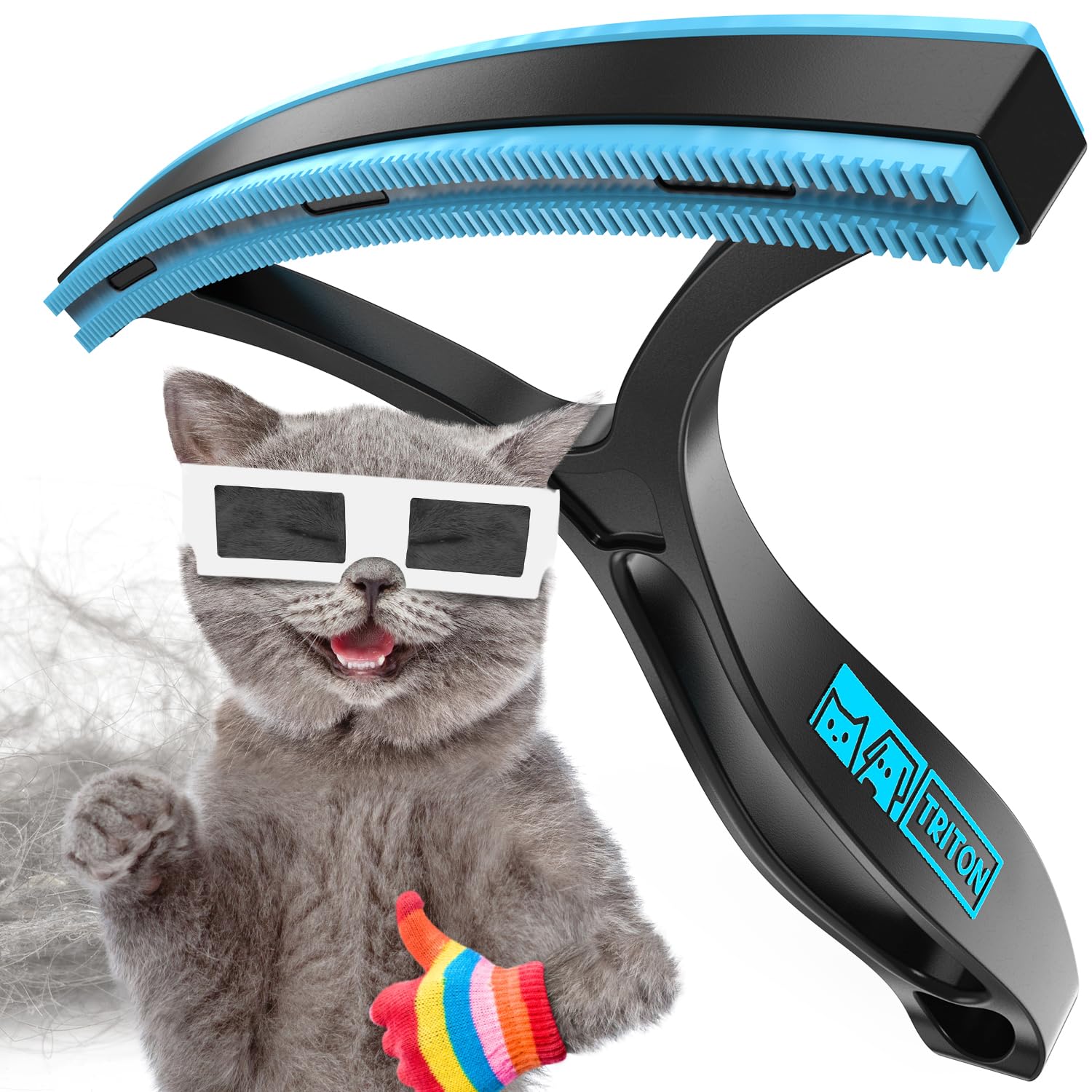 TritonCarpet Rake for Pet Hair Removal - Dual Sided Carpet Scraper Picks Up More Pet Hair in Less Time - Carpet, Dog, Cat Hair Remover Tool - Fluff Carpet, Fur Removal, Car Mat, Couch, Furniture