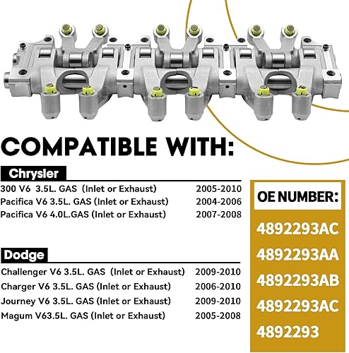 Miniatura 3 de 4892293AC Conjunto de elevador de eje de balancín apto para ChryslerDodge, Town&Country, Sebring, Pacifica, Avenger, Charger, Journey, Challenger,