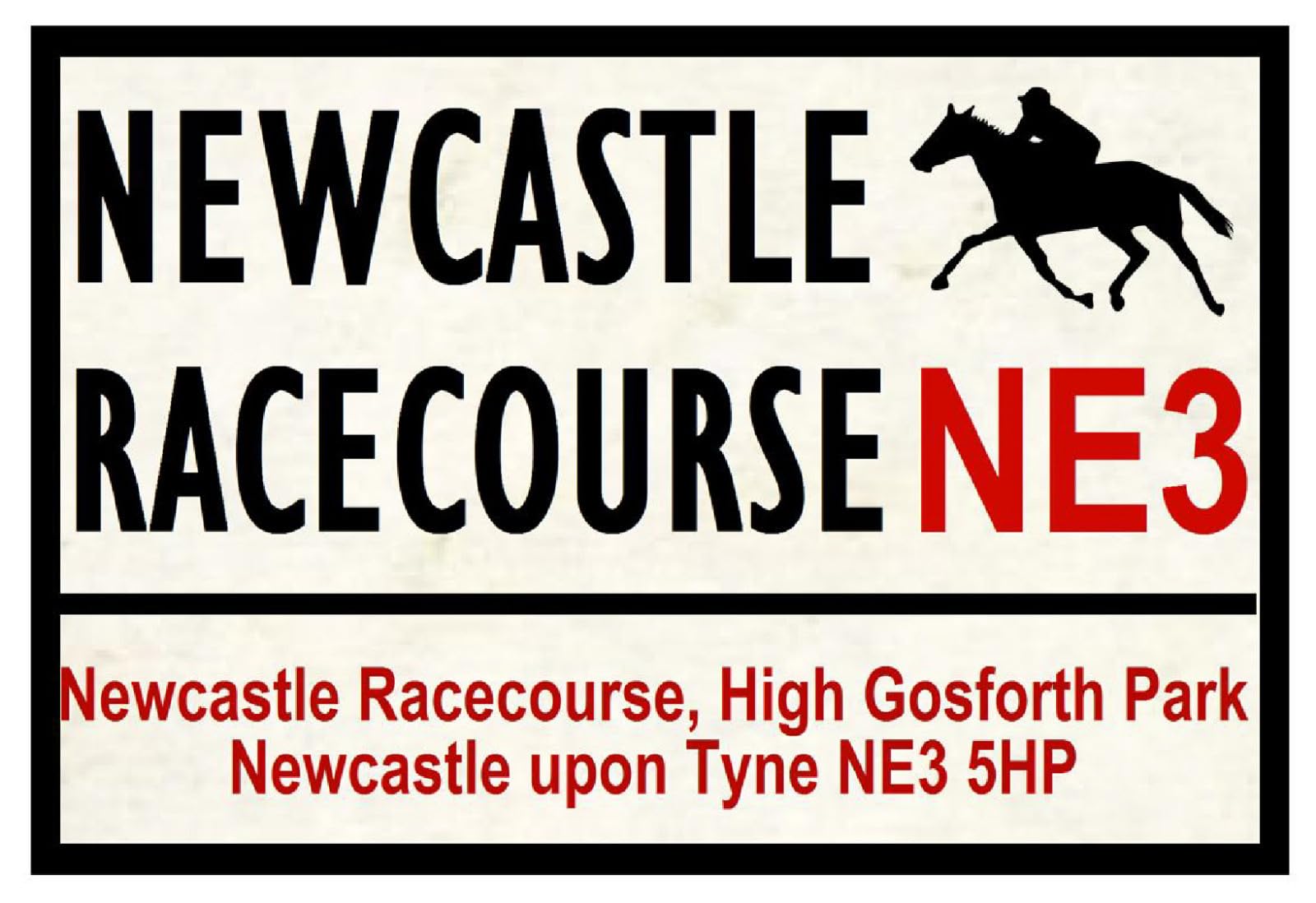 Horse Racing Road Signs (Newcastle) S 8X12 Inches
