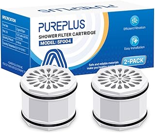 WHR-140 Shower Head Water Filter Cartridge, Replacement for Culligan WSH-C125, HSH-C135, ISH-100, HSH-BN135, S-H200-C, S-H200-BN, S-W100-C Advanced KDF WTR Filtration for Softer Skin, 2Pack