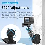 TELESIN Support de coupe d'aspiration en alliage d'aluminium pour aller pro, 360° Rotation lourd de service avec 1/4 fil pour aller Pro Hero13 12 11 10 9, In-sta360, Osmo Action, Nikon, et autre caméra d'action