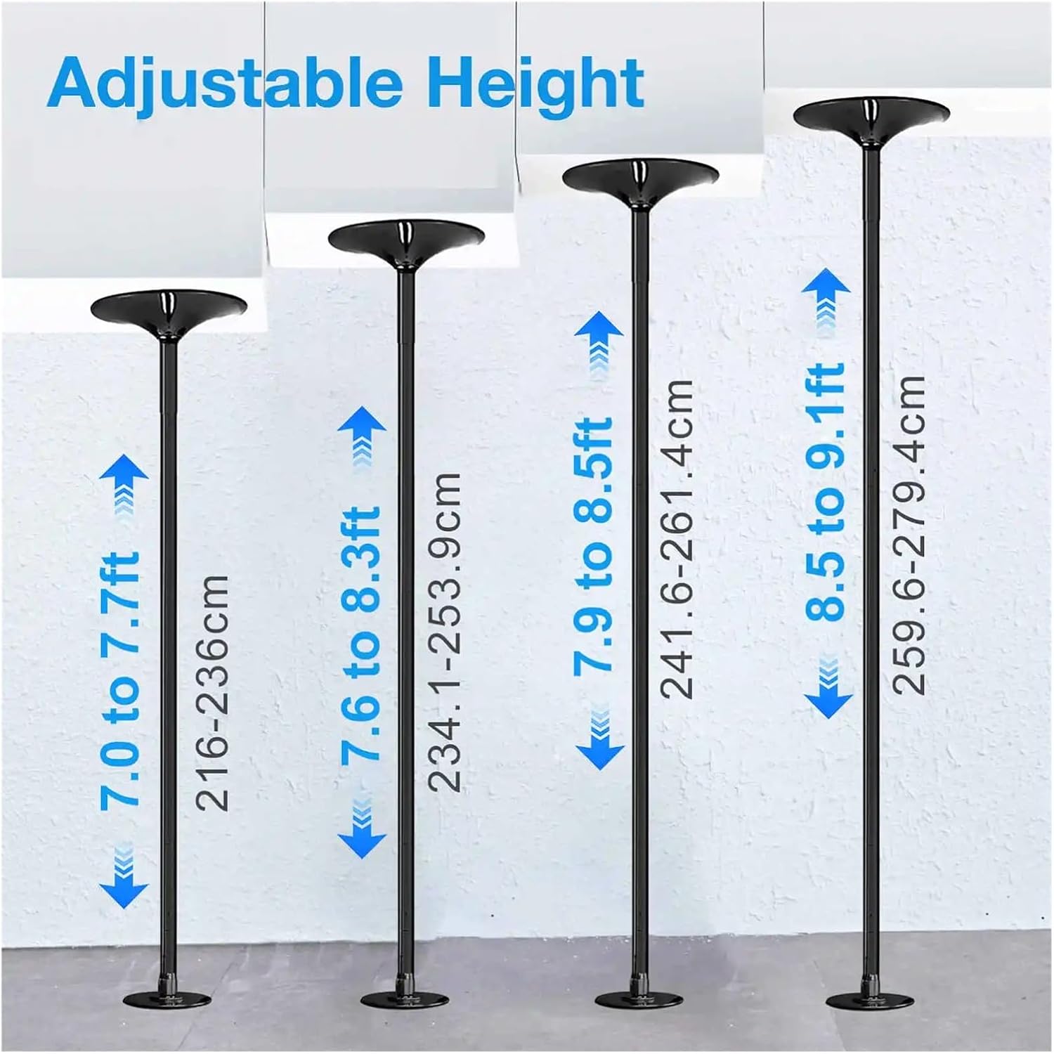 Dance Pole for Home Spinning 45mm Adjustable Dance Pole - Spinning/Static Mode, Heavy-Duty Steel, Ideal for Home Workouts
