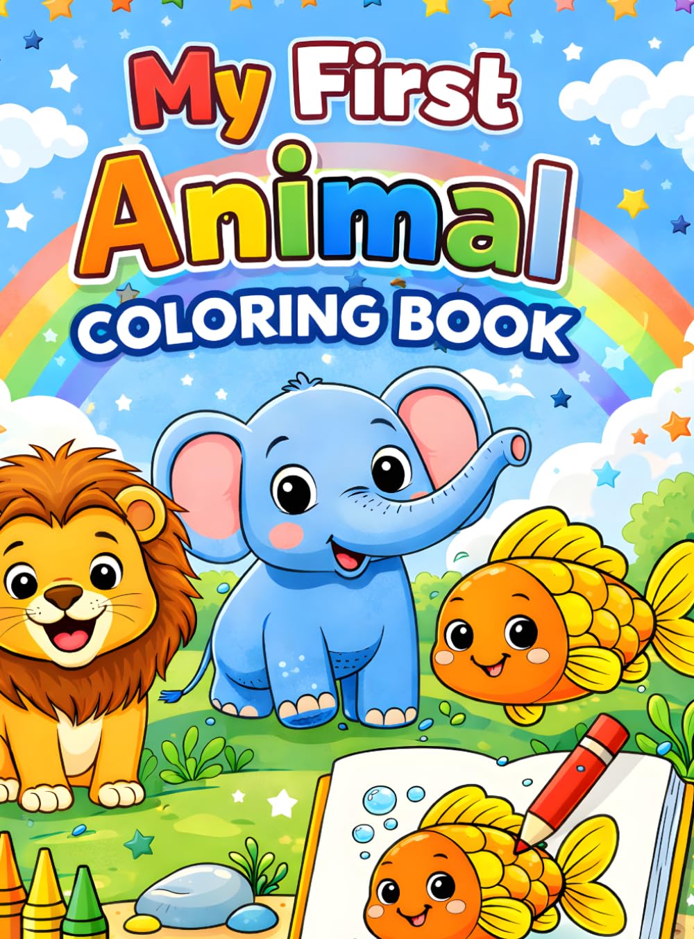 My First Animal Coloring Book: Fun & Easy Animal Coloring Pages for Toddlers and Preschoolers