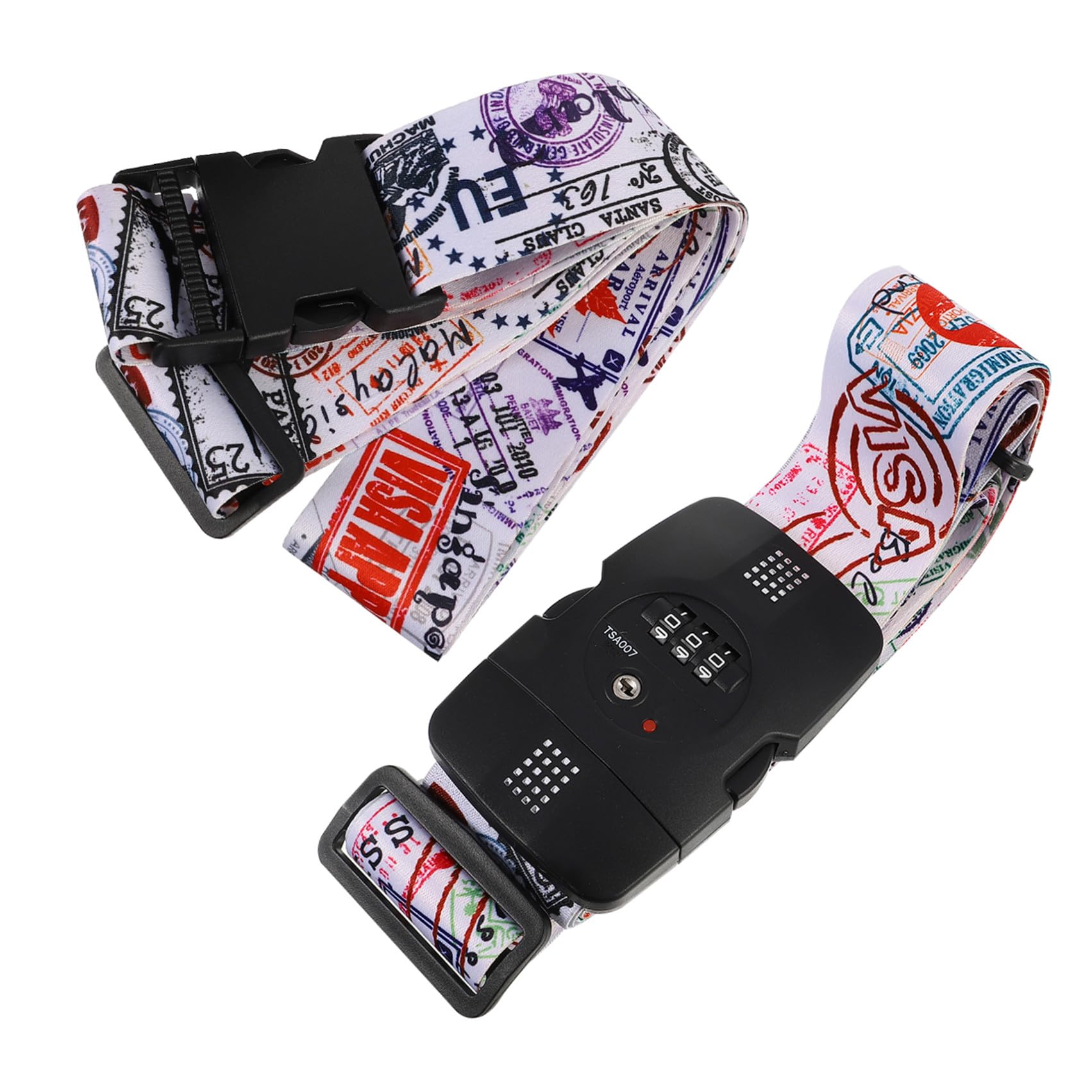 COLLBATH 2 Stück Verstellbare Gepäckgurte Kofferbänder aus Kunststoff und Stoff mit Kreuz Design und Schnellverschluss für Sicheres Reisen