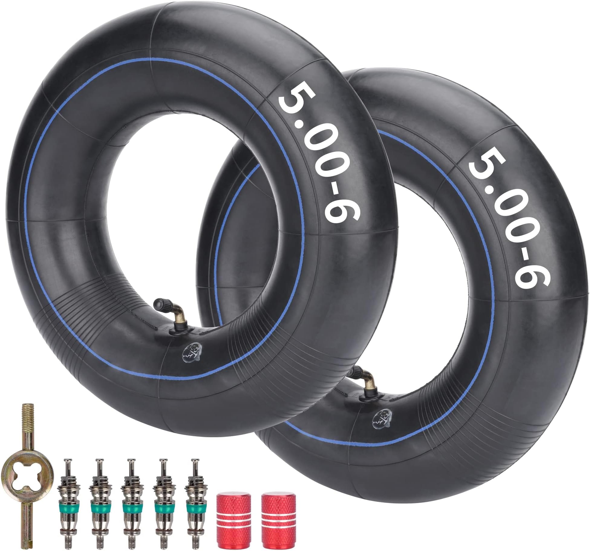 JIAYAN Set of 2 13x5.00-6 Inner Tube with TR87 Angled Valve Stem ...