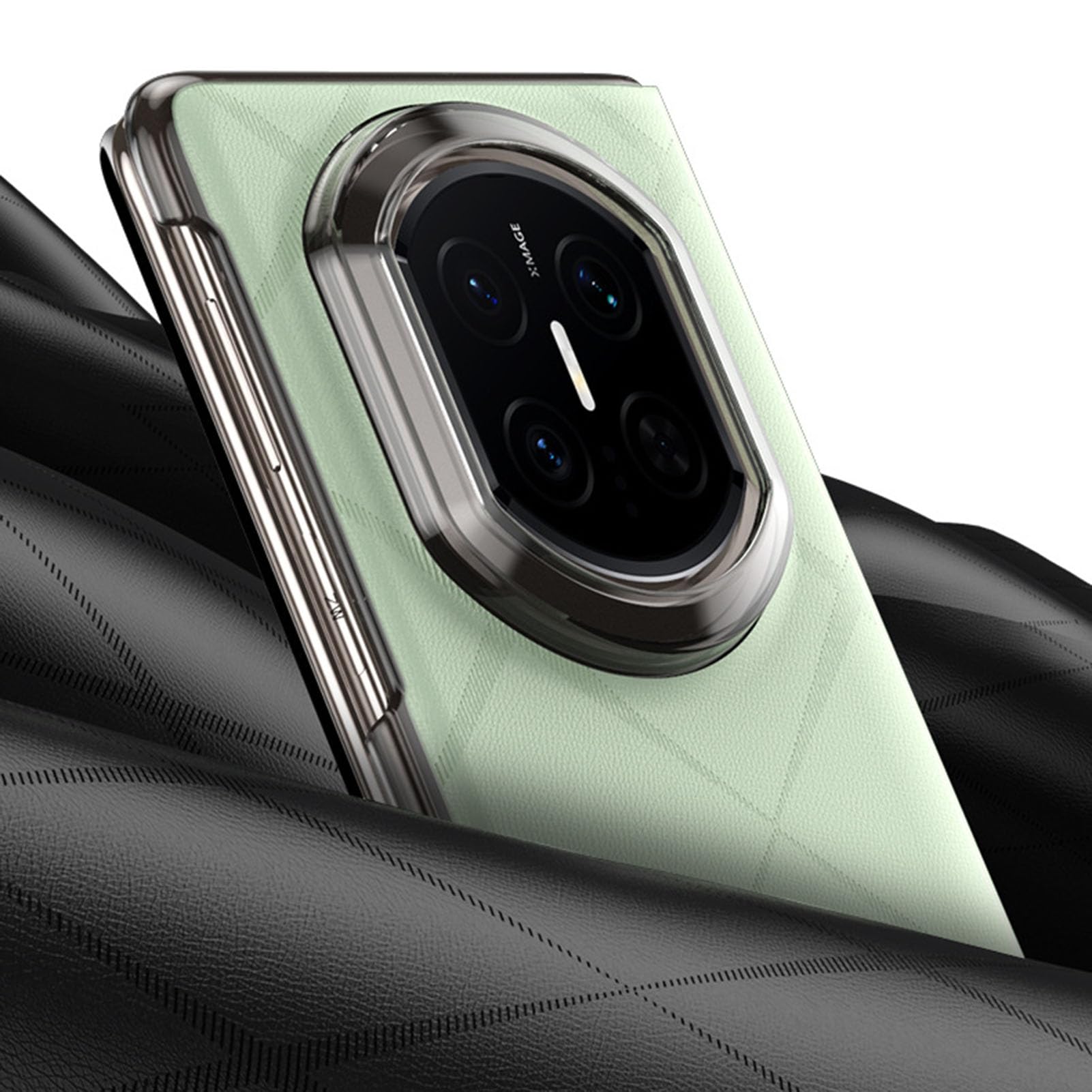 Etui Flip View do Huawei Mate X7, biznesowe Prawdziwa skóra Magnetyczne zamknięcie Ochrona Relief Slim Support Bezprzewodowe etui ładujące, brązowe, Mate X7
