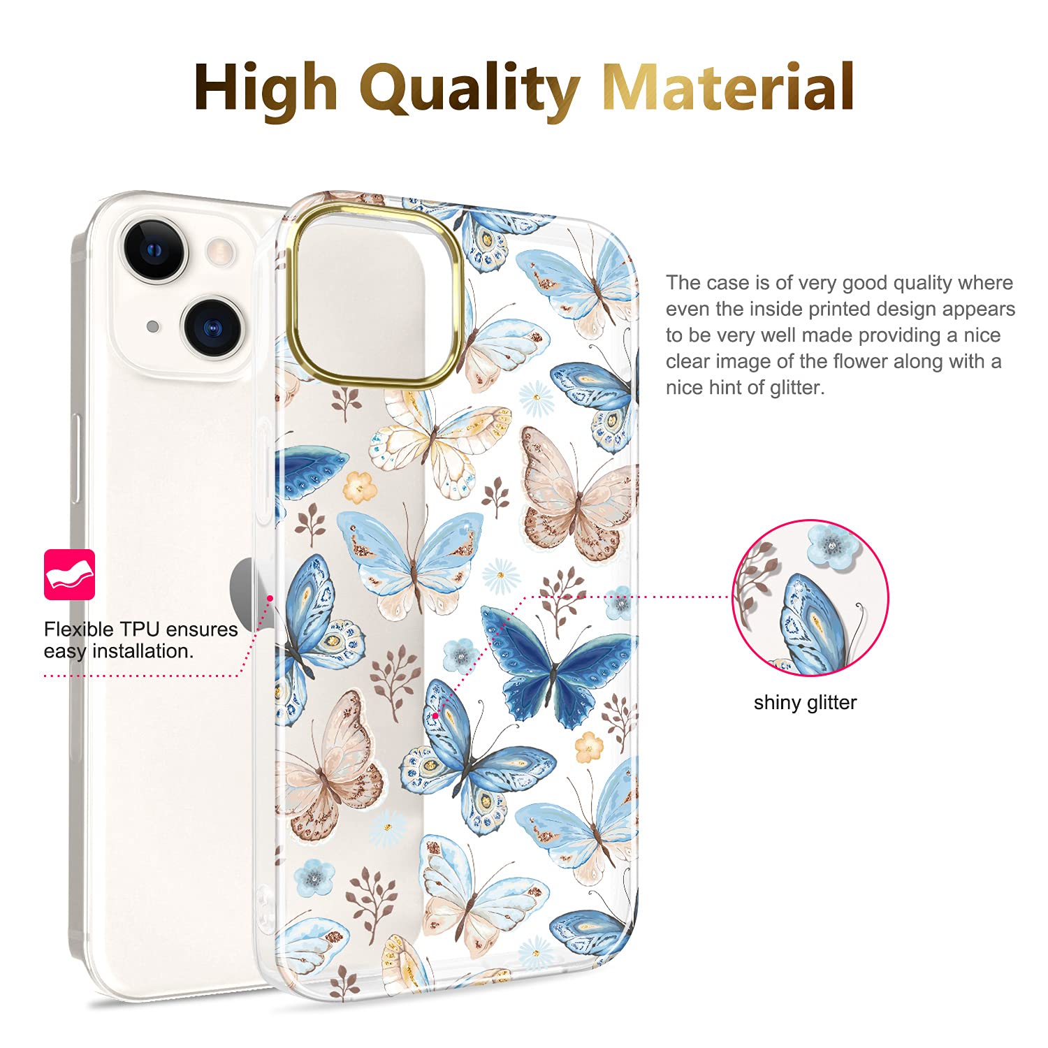 Aazon.co: JAHOLAN Copatible With IPhone 11 Case Gold Glitter Sparkle - View #13