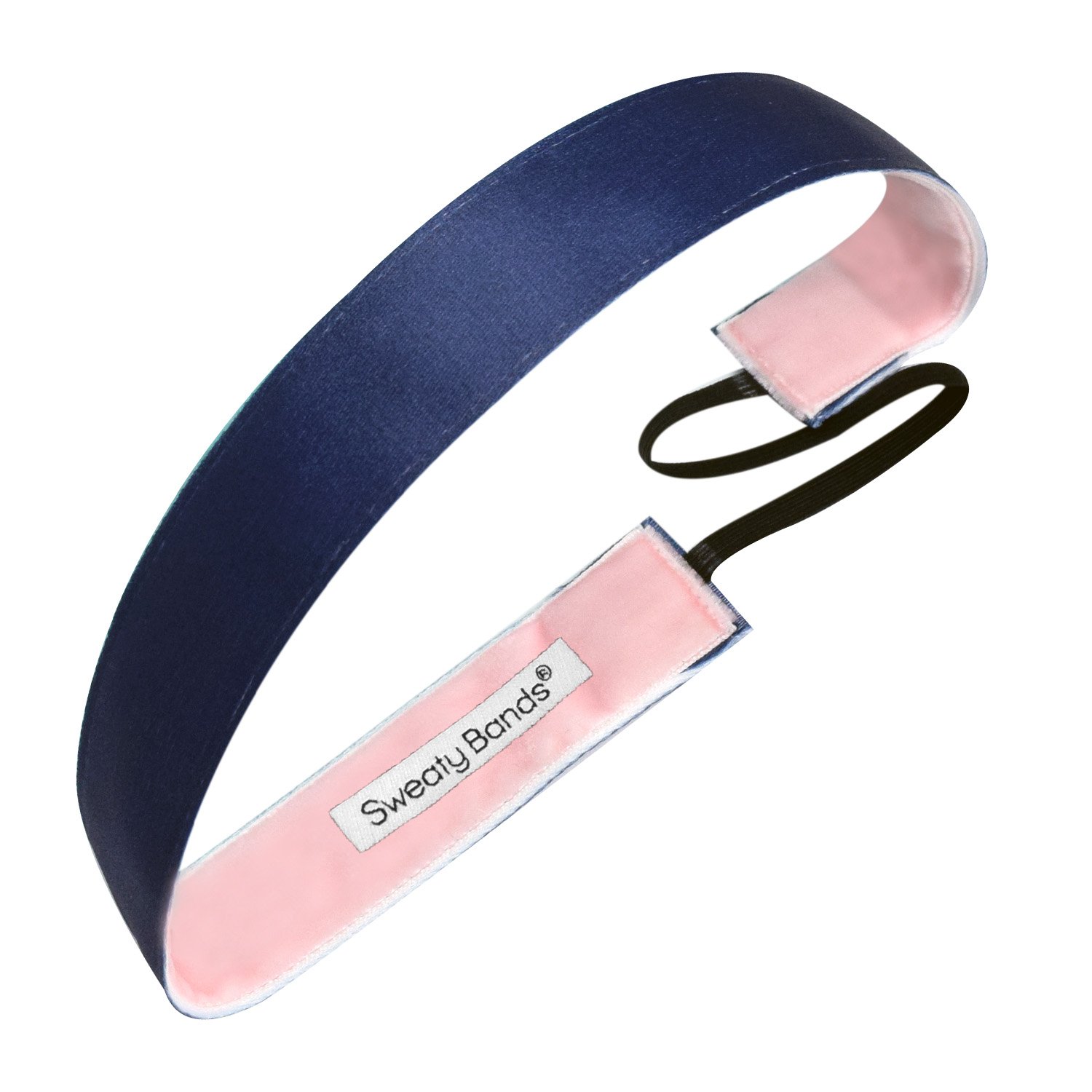 Womens Girls Headband - Non-Slip Velvet-Lined Exercise Hairband - Wicked Navy