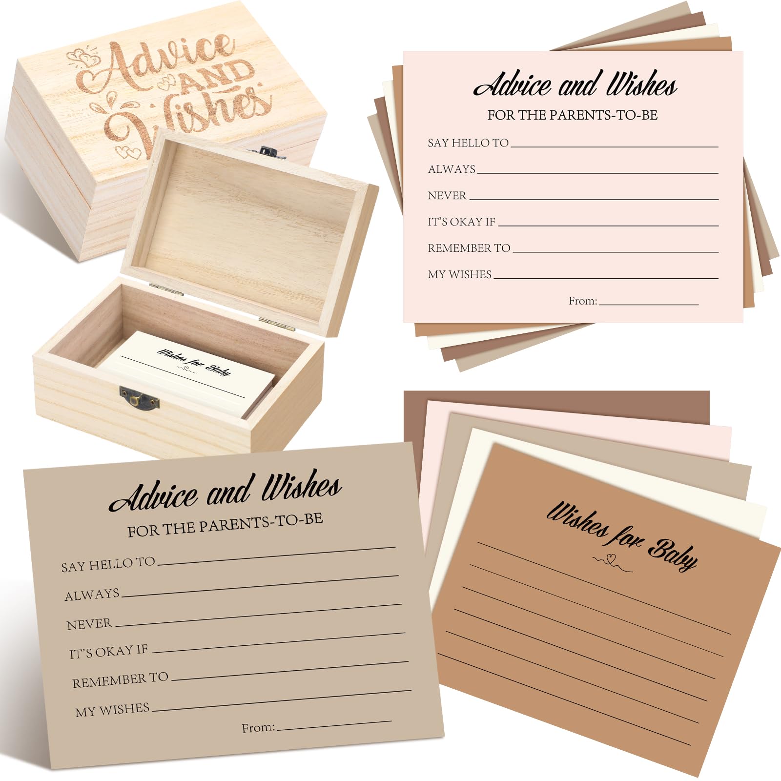 Photo 1 of Arrowbash Baby Shower Advice Cards with Wooden Box