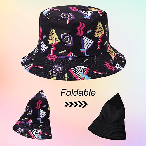 Miniatura 7 de Riñonera de los años 80 y 90, 2 unidades, bolsa de cintura para sombrero de pescador, traje retro de los años 80 y 90, accesorios de moda