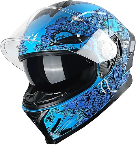 Miniatura 24 de 1Storm Motorcycle Full Face Helmet DOT Adults Street Bike Dual Visor Sun Inner Shield HJAH15: Ghost Red