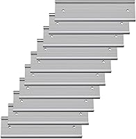 SINYUDUN 10 Pack Silver Aluminum Name Plate Holders 2x8 Inch - Textured Wall Mount for Office Doors, Easy Tape & Screw Install