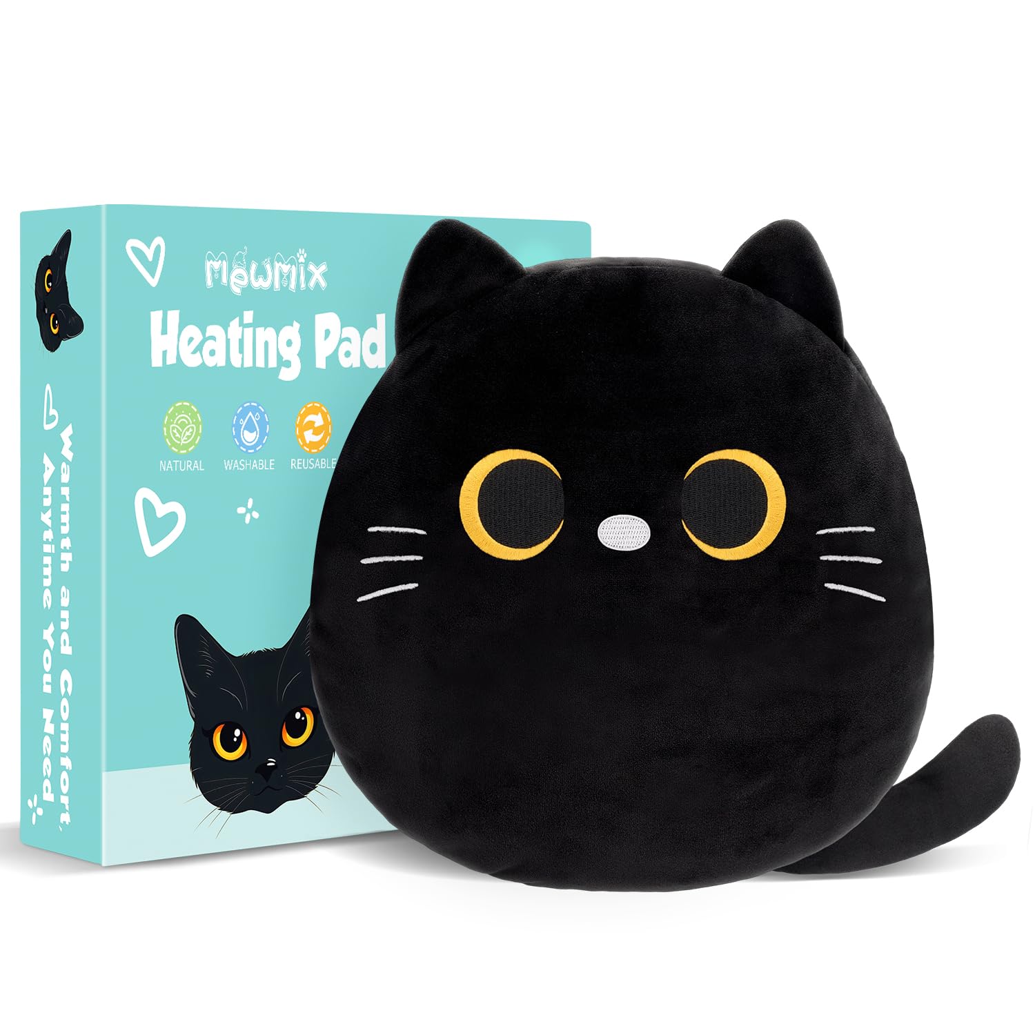 Almohadilla térmica para microondas Calambres menstruales y espalda, lindos animales de peluche para aliviar el dolor
