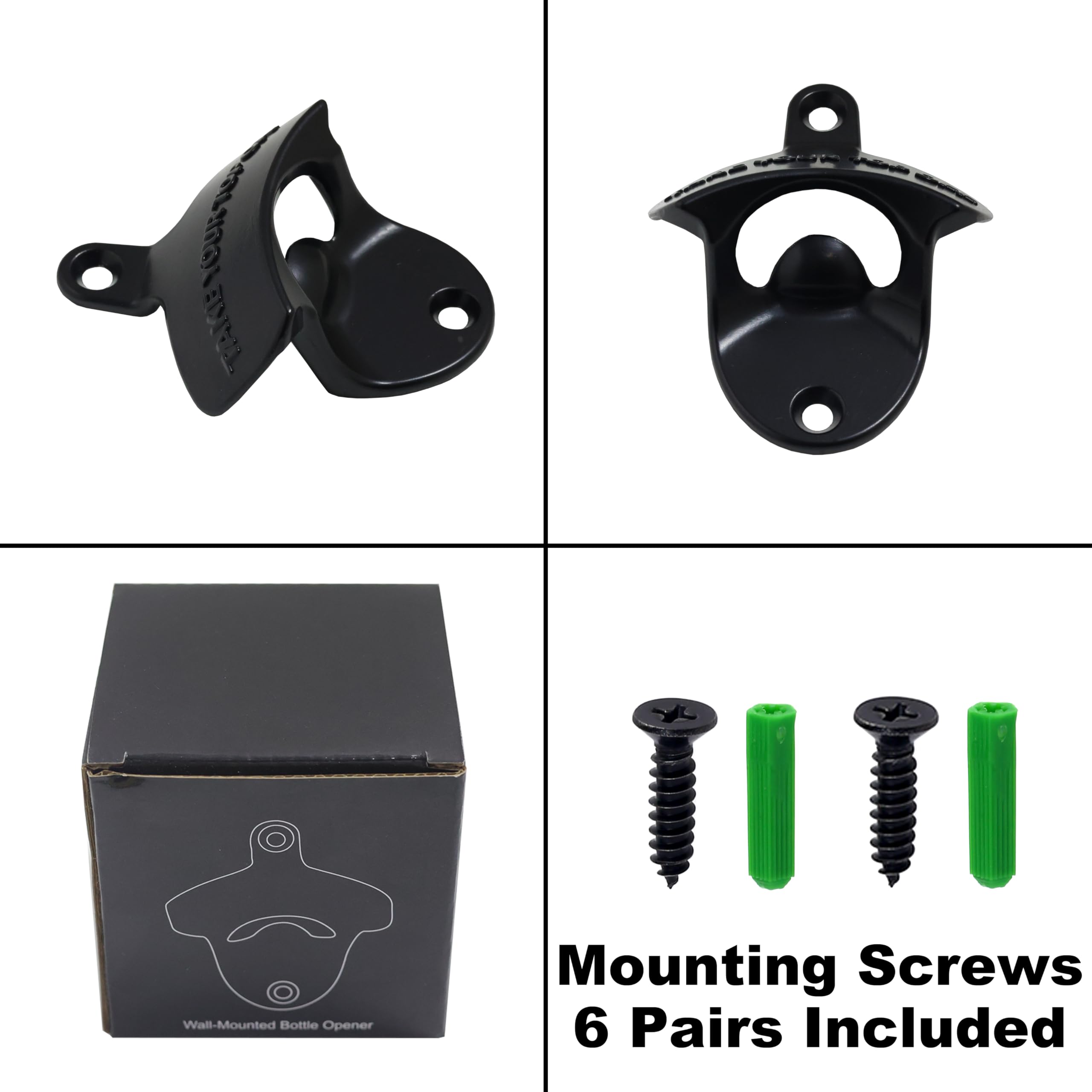 Abrebotellas de montaje en pared, abridor de tapas de refresco montable para enfriador de madera (6 piezas)