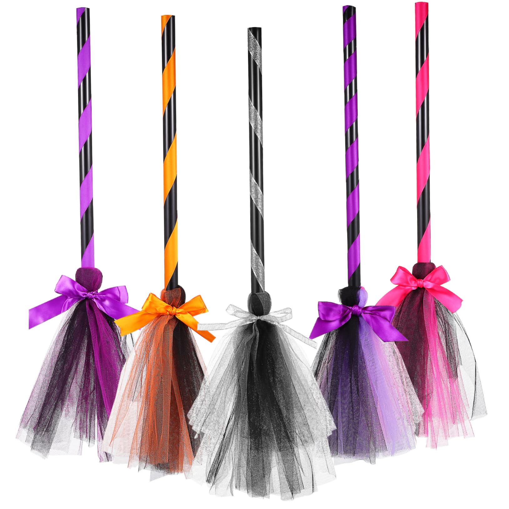 Hemoton 5pcs Witch Broom Witchs Witch Halloween Costumes for Witch Flying Broomstick Broom Halloween Wreath Witches Broom Wizard Broomstick Animated Witches Broom Plastic