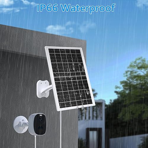 Miniatura 6 de Zivif Panel solar de 13 W para cámaras de seguridad al aire libre, USB-C, micro USB y salida de CC de 0.217 x 0.083 in, montaje ajustable de 360,