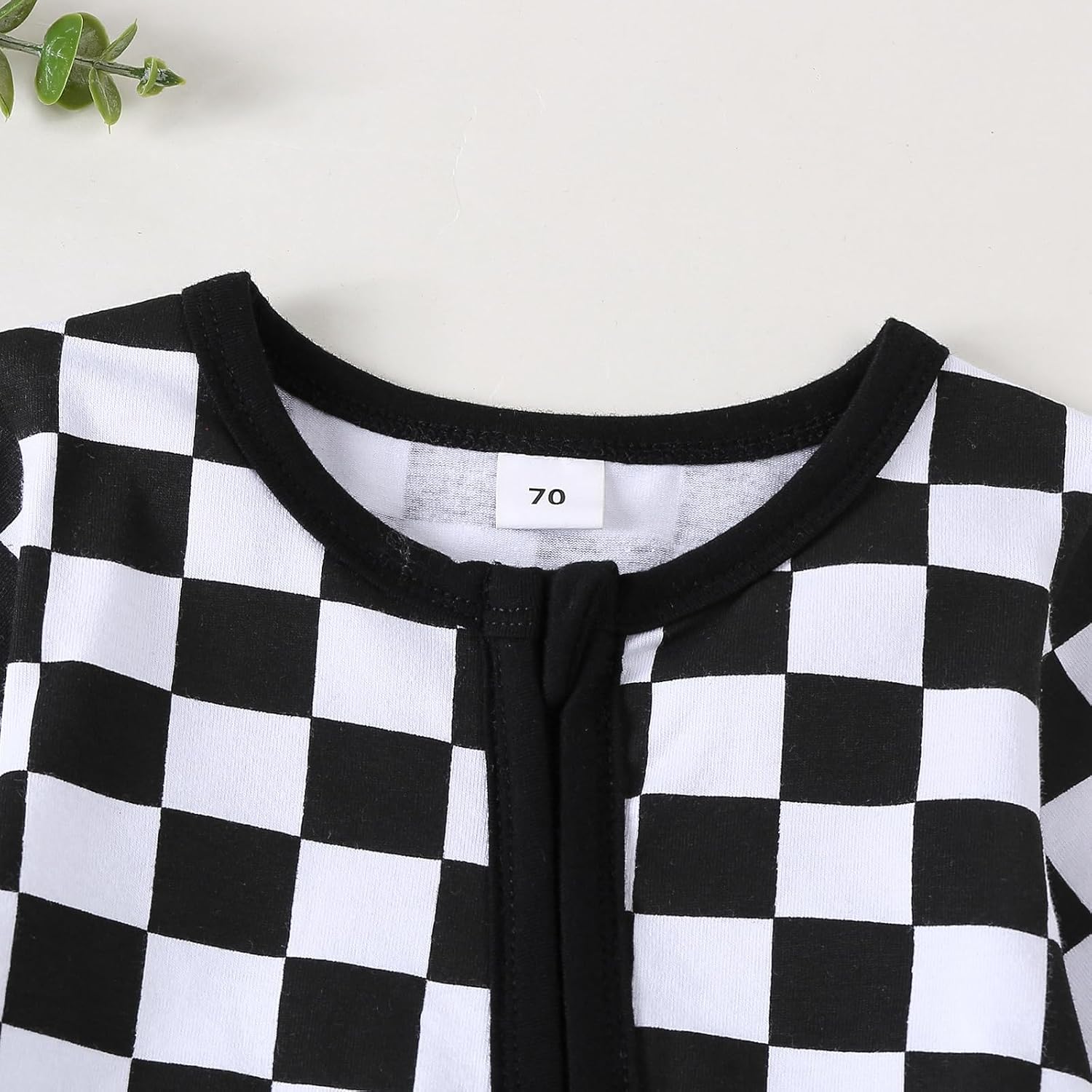 Newborn Boy Outfits Checkered Jumpsuit Long Sleeve Zipper Romper Plaid Bodysuit Fall Winter One Piece Outfit - Image 4