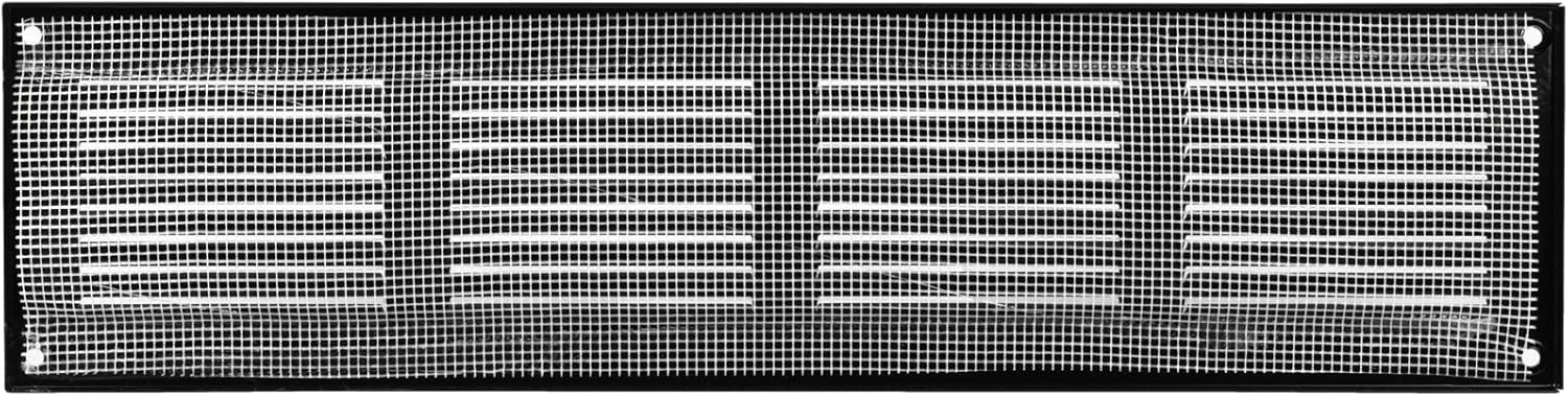 Vent Systems 16'' x 4'' Inch (Overall Dimensions) Pack of 2 - Black - Air Vent Cover Metal Air Return Grill with Built in Pest Guard Screen HVAC Vent Duct Cover for Home Improvement