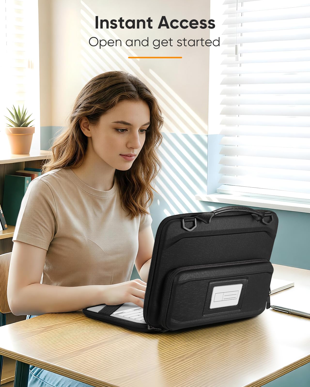 Fintie Stoßfeste Schutzhülle für MacBook Neo (A3404, 2026), Schwarz | Schutzhülle mit Griff, abnehmbarer Schultergurt, Zubehörfach, Ausweisfach, wasserabweisende Tasche