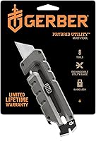 Vista 1 de Gerber Gear Prybrid Utility Cúter con barra de palanca, cuchillo multiherramienta de bolsillo con hoja retráctil, cuchillo para uso diario, gris