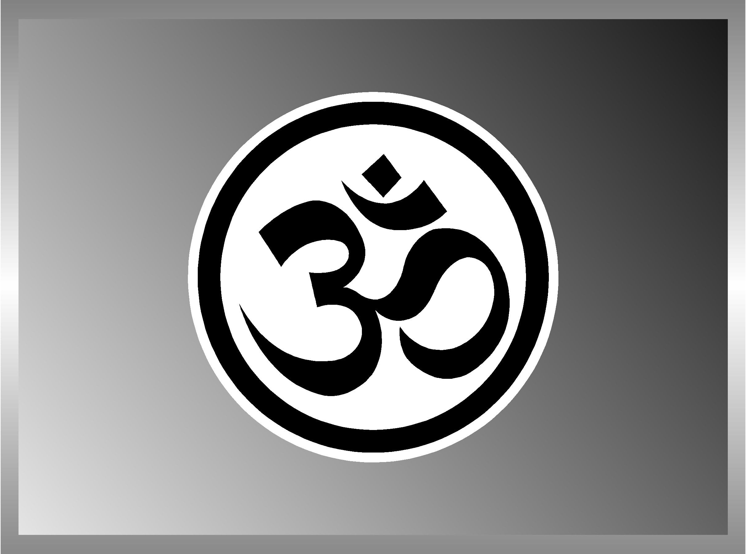 Om Aum Yoga Peace Calm Sign Car Sticker Decal Phone Small 2"