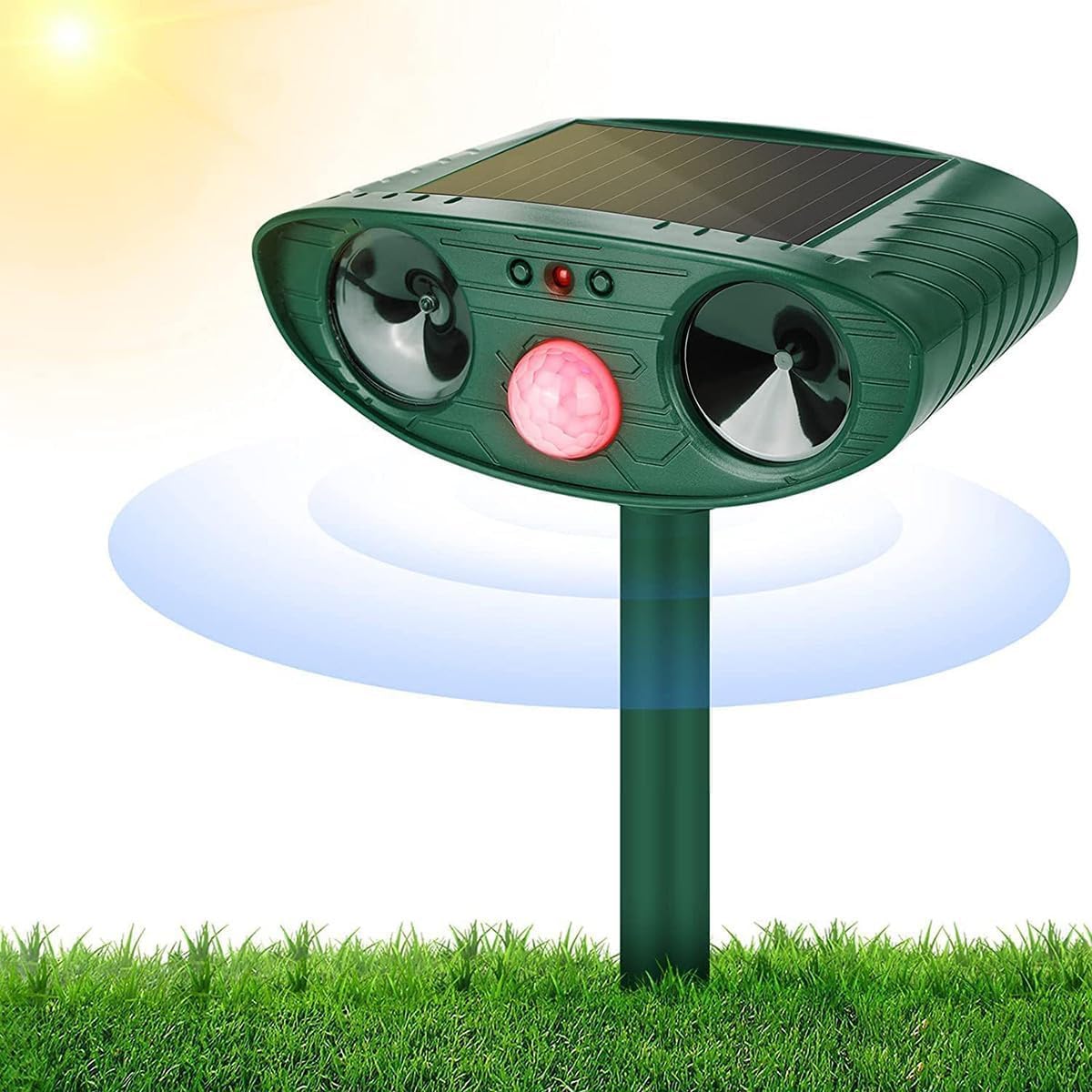 KRLZ Solar Ultrasonic Cat Repellent for Gardens | Cat Deterrents,Fox Deterrent,Cat Scarer with Motion Sensor & LED Flash | Waterproof Animal Repeller for Rats,Squirrels,Dogs,Foxes and Birds-image-19