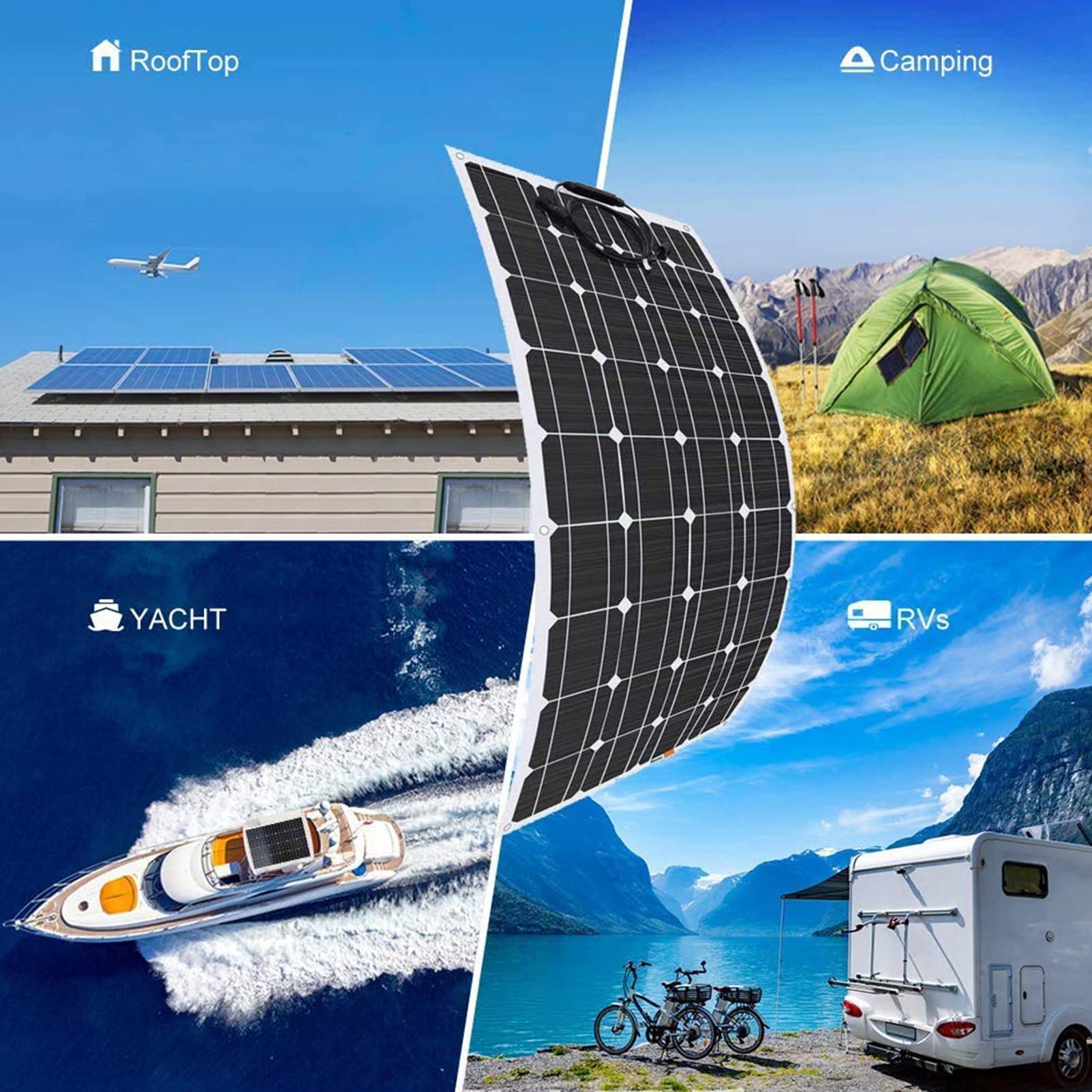 Kit pannello solare 800W monocristallino flessibile con controller 60A per casa caravan barca