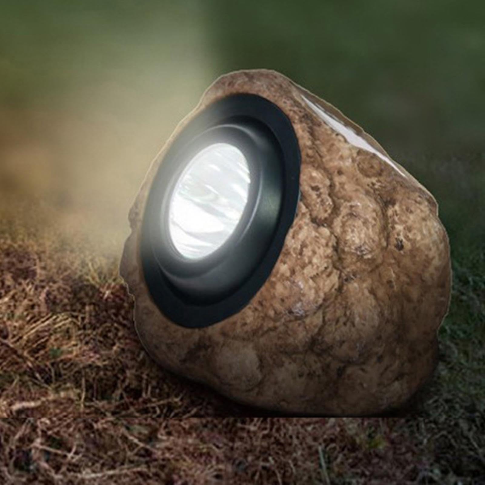 Lampada Solare a Forma di Roccia per Esterno Impermeabile Decorativo | Roccia Pietra Decorativa da Giardino per Percorsi, Patio, Prato, Cortile, Gradini - a Forma di Sasso