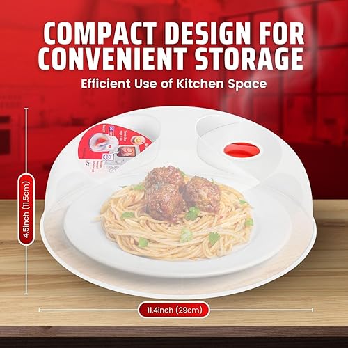 Miniatura 8 de Flexzion Funda para salpicaduras de microondas de 11.5 pulgadas, sin BPA, con ventilación de vapor ajustable, apta para lavavajillas, cubiertas de