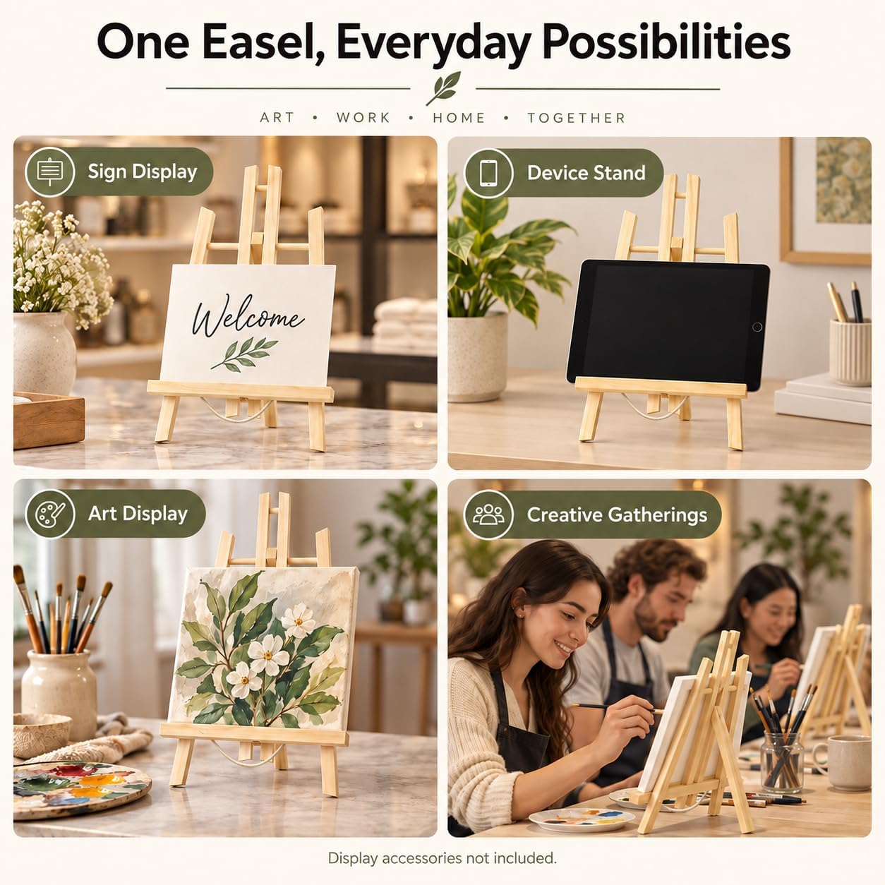 Adjustable Portable Tabletop Easel Stand for Painting, Wooden Art Easel, Painting Easel for Canvas and Sign Display – Sturdy, Versatility Art Easel for Painting Parties (15.7"X8.9"X1.18")