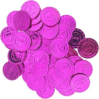 Toyvian 200 Peças Moeda De Amor Do Dia Namorados Lembrancinhas De Festa Moeda Mega Pirata Acessórios De Joias Piratas Brinquedos Moedas Para Crianças Moedas Vermelhas Falsas