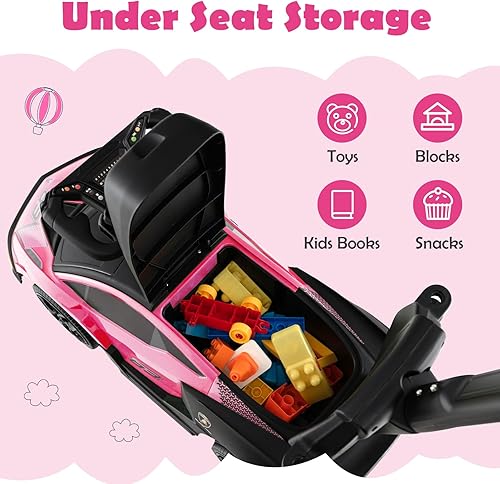 Miniatura 4 de GLACER Lamborghini - Cochecito de juguete 3 en 1 con licencia para niños con asa de empuje, barandilla de apoyabrazos, almacenamiento debajo del