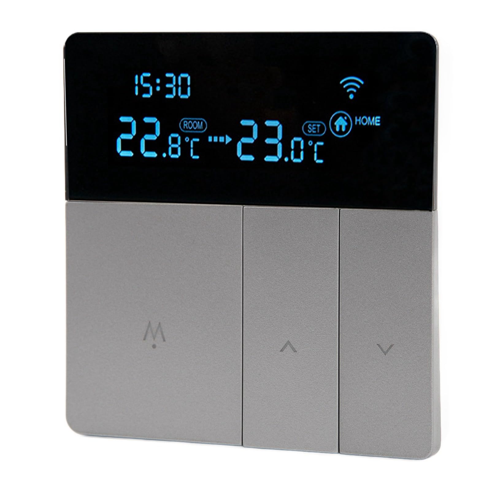 Termostato digitale Visualizza LCD grande App App Grey programmabile Termostato di controllo telecomandato con cavo di rilevamento di 3 metri AC90 V 240 V 16A riscaldamento (Con wifi)