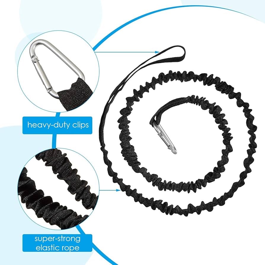 KGOTA Kayak Paddle Leash Adjustable Elastic Kayak Paddle Rope Stretchable Coiled Lanyard Leash For Kayaking Boating Canoeing