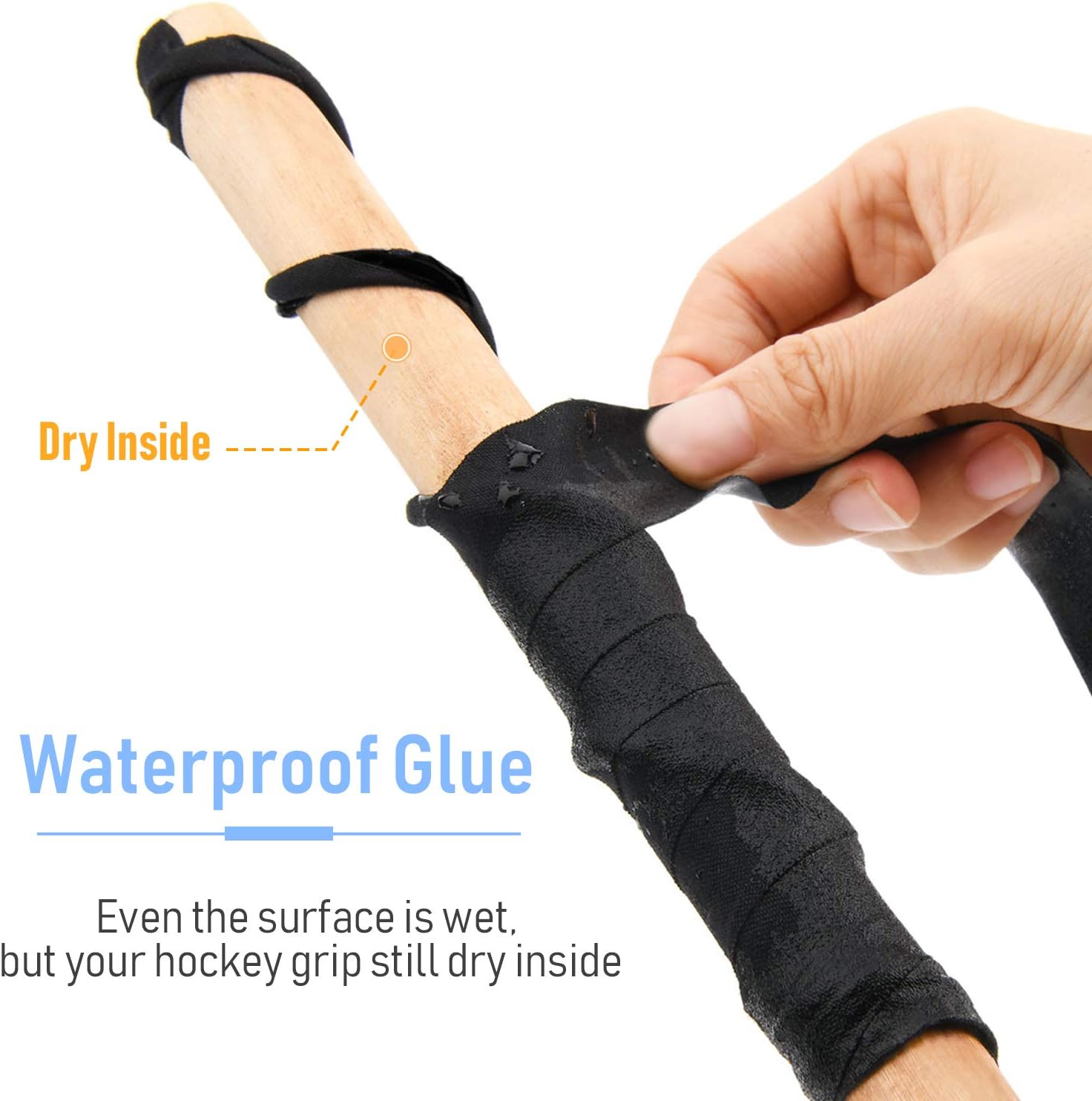 MEZUT Hockey Tape Cloth Easy to Stretch and Tear,Athletic Sport Hockey, Baseball Tape,1" x 27 yd (2 Rolls) (Black) : Sports & Outdoors