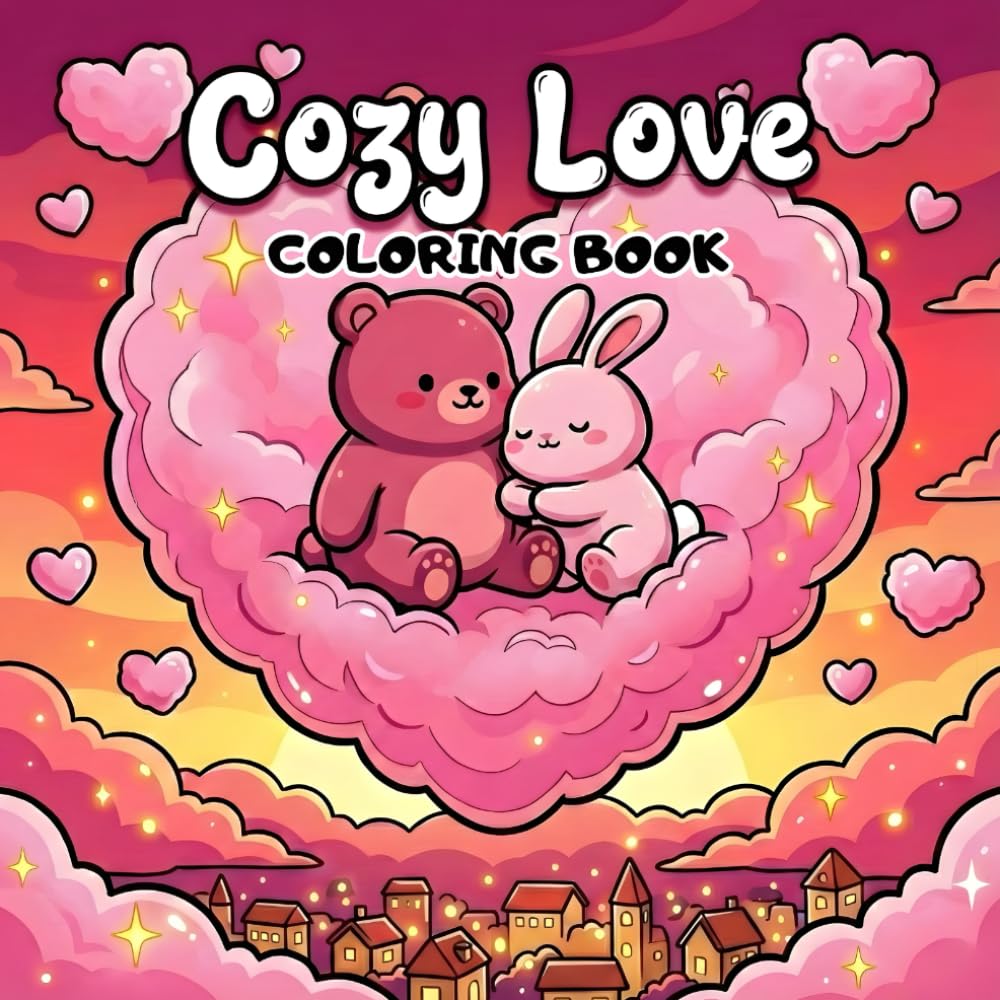 Valentine Cuties Coloring Book for Adults and Teens: Cute & Cozy Valentine’s Day Animals | Bold and Easy Designs for Relaxation, Stress Relief and Hygge Vibes